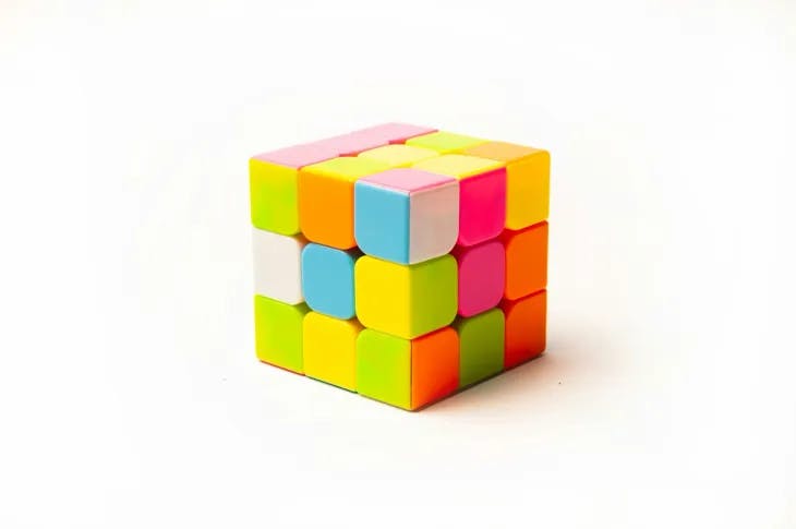 Rubik's cube on a white background