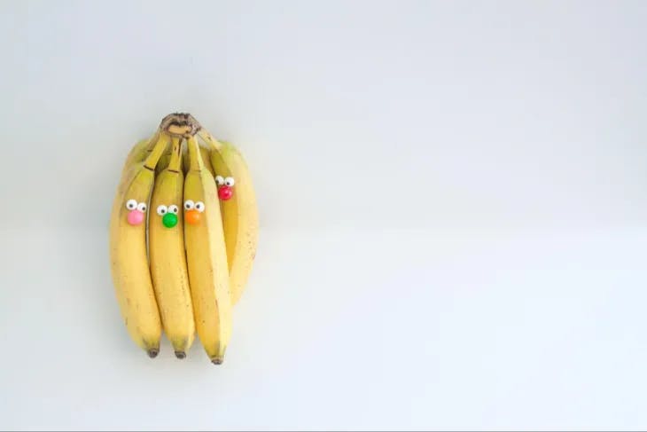 Bunch of bananas with googly eyes